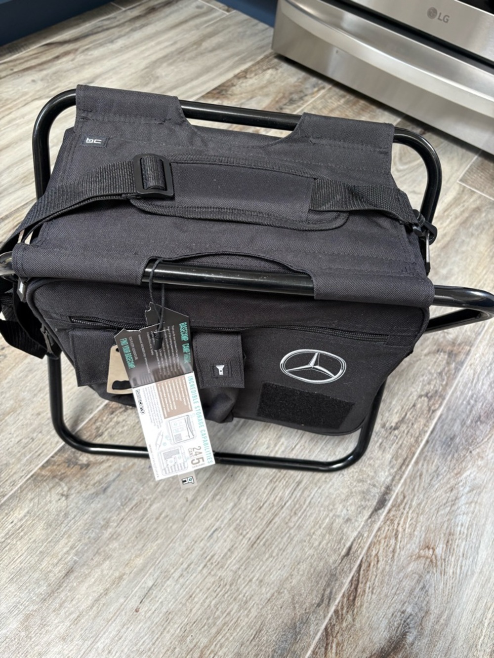 Mercedes Black Men’s Basecamp Cooler Bag with Integrated Foldable Stool